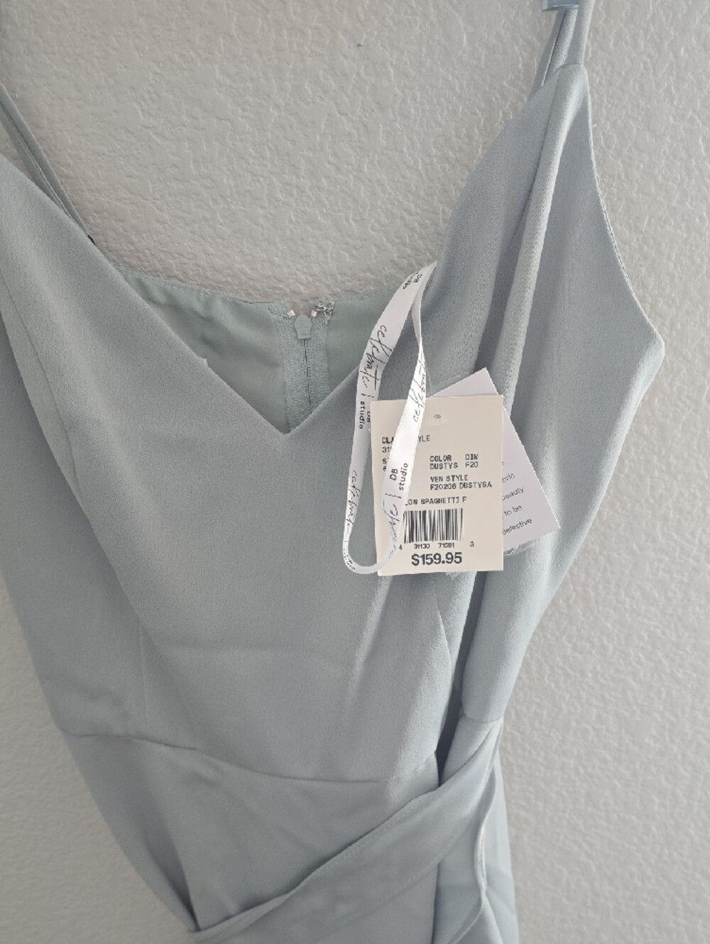 Light Green Ruffle Maxi Slip Dress - Picture 6 of 6